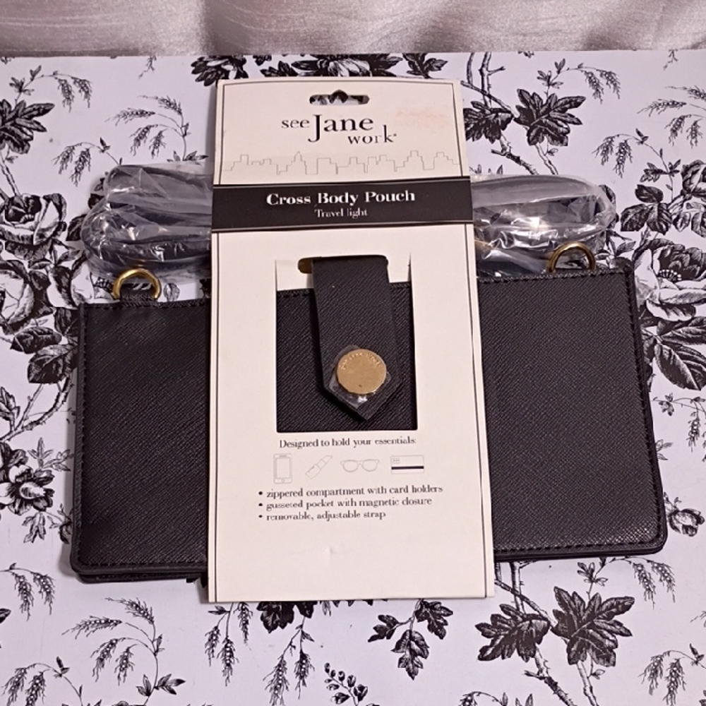 See Jane Work Black Crossbody‎ Pouch